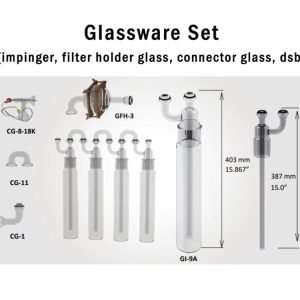 Glass Ware Set EAM Instruments Method 5 17 dsb Connector U S L Filter Holder Glass