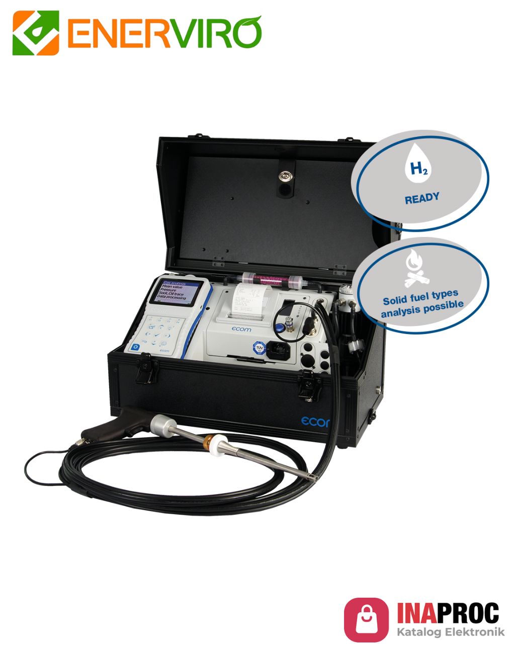 ecom-J2KNpro Performing Flue Gas Analyser with Remote Control Module via Radio